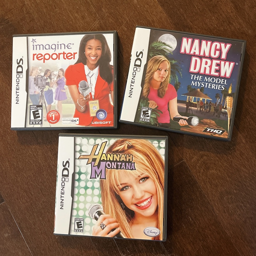 3 DS games - Hannah Montana, Nancy Drew, Imagine Reporter